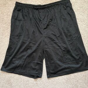 NWT Black Mesh shorts w/drawstring, waist 20.5 stretches 23” inseam 11” pockets